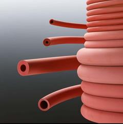 Slang rubber rood 4x7mm per meter