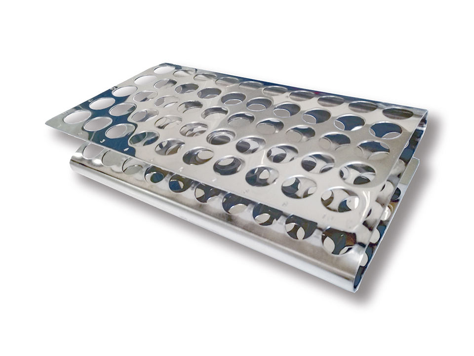 Reageerbuisrek 10x5 plaatsen 17mm RVS