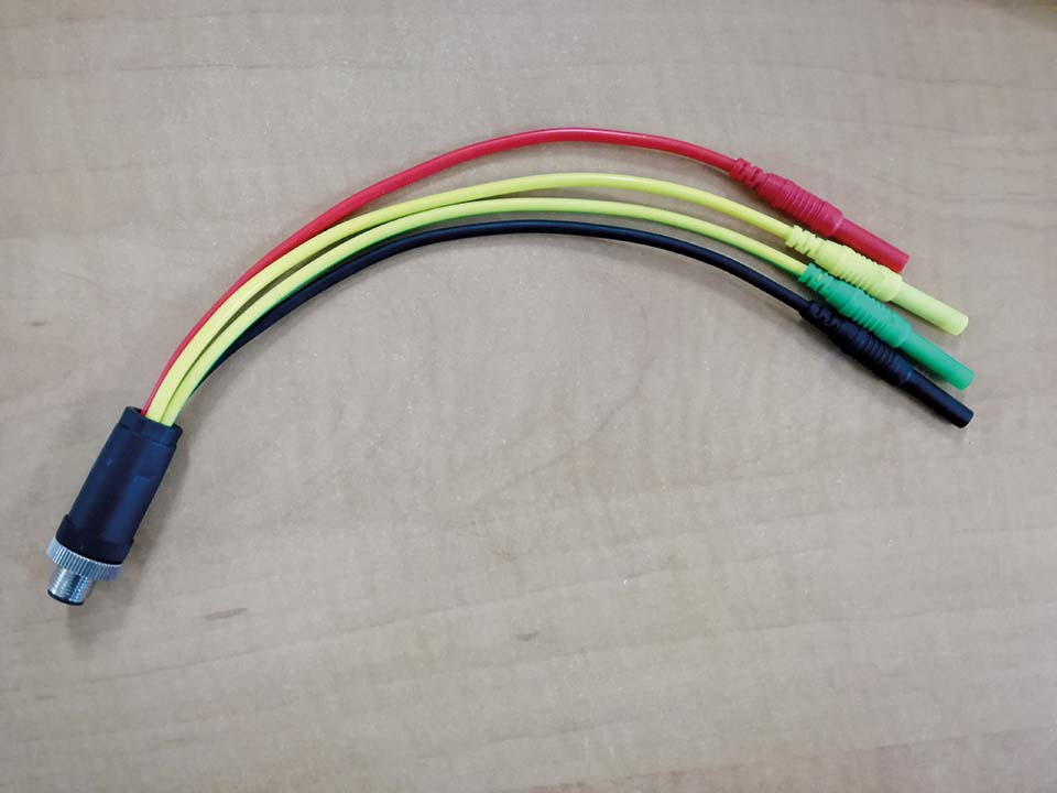 Adapter M12 naar bananenpluggen (female)